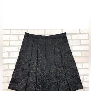Burberry Floral Metallic Pleat A Line Skirt 14